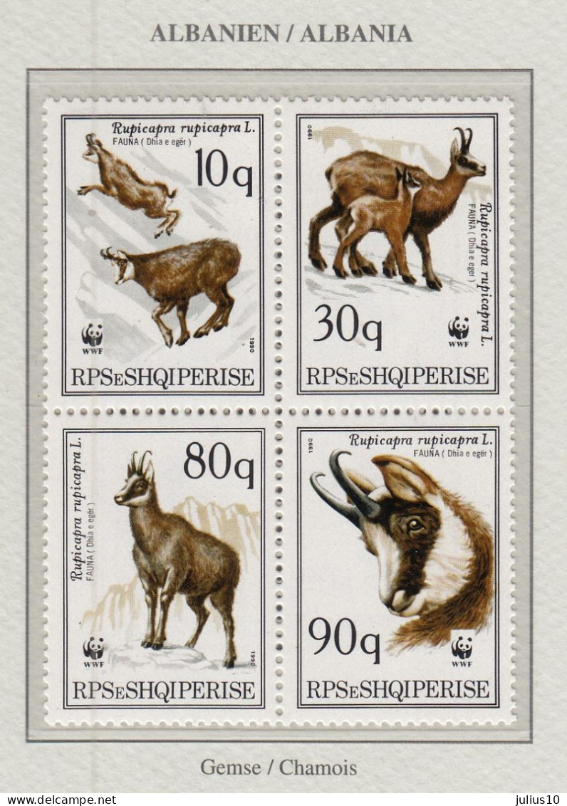 ALBANIA 1990 WWF Chamois Mi 2423-2426 MNH(**) Fauna 787 - Unused Stamps