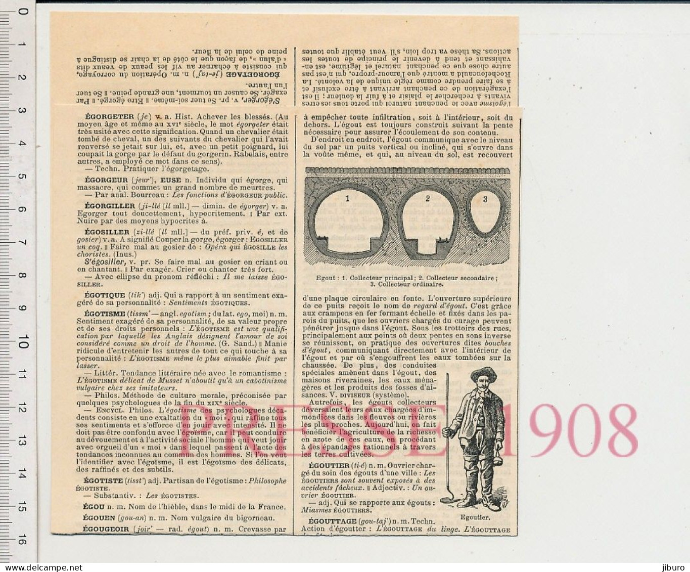 2 Vues 1908 Egouts Métier égoutier Matériel Outils - Sonstige & Ohne Zuordnung
