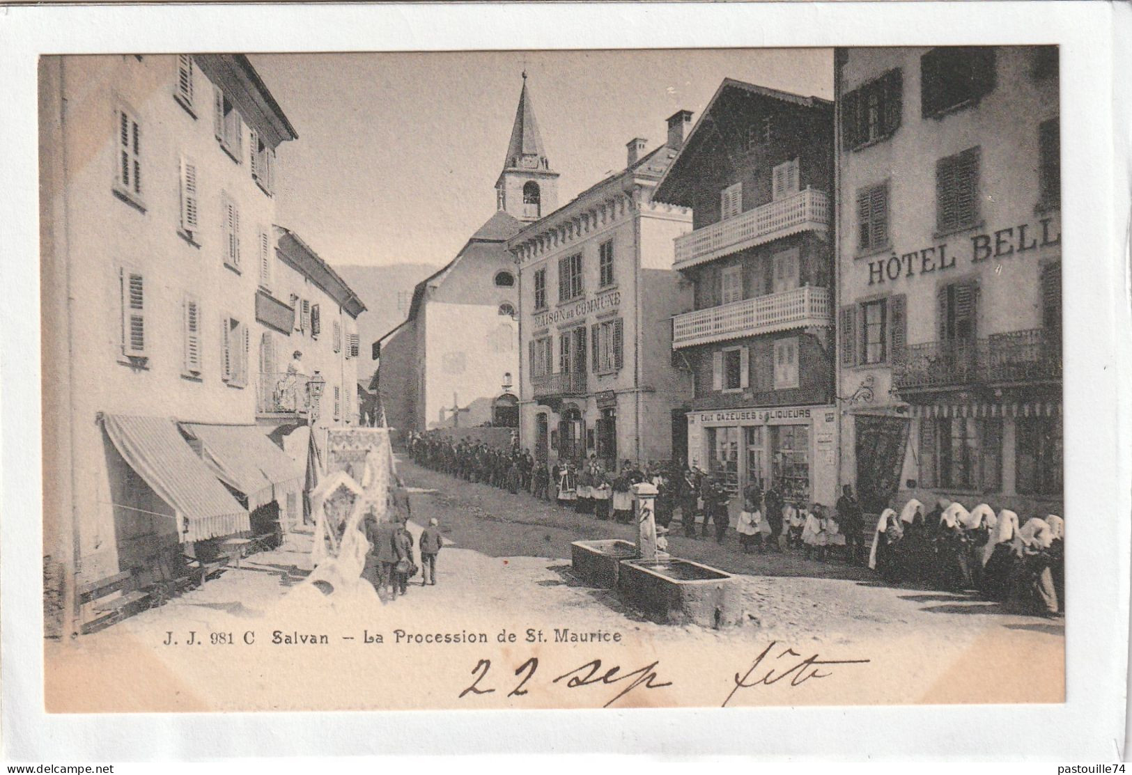 CPA :  14 X 9  -  Salvan  -  La  Procession De St. Maurice - Salvan