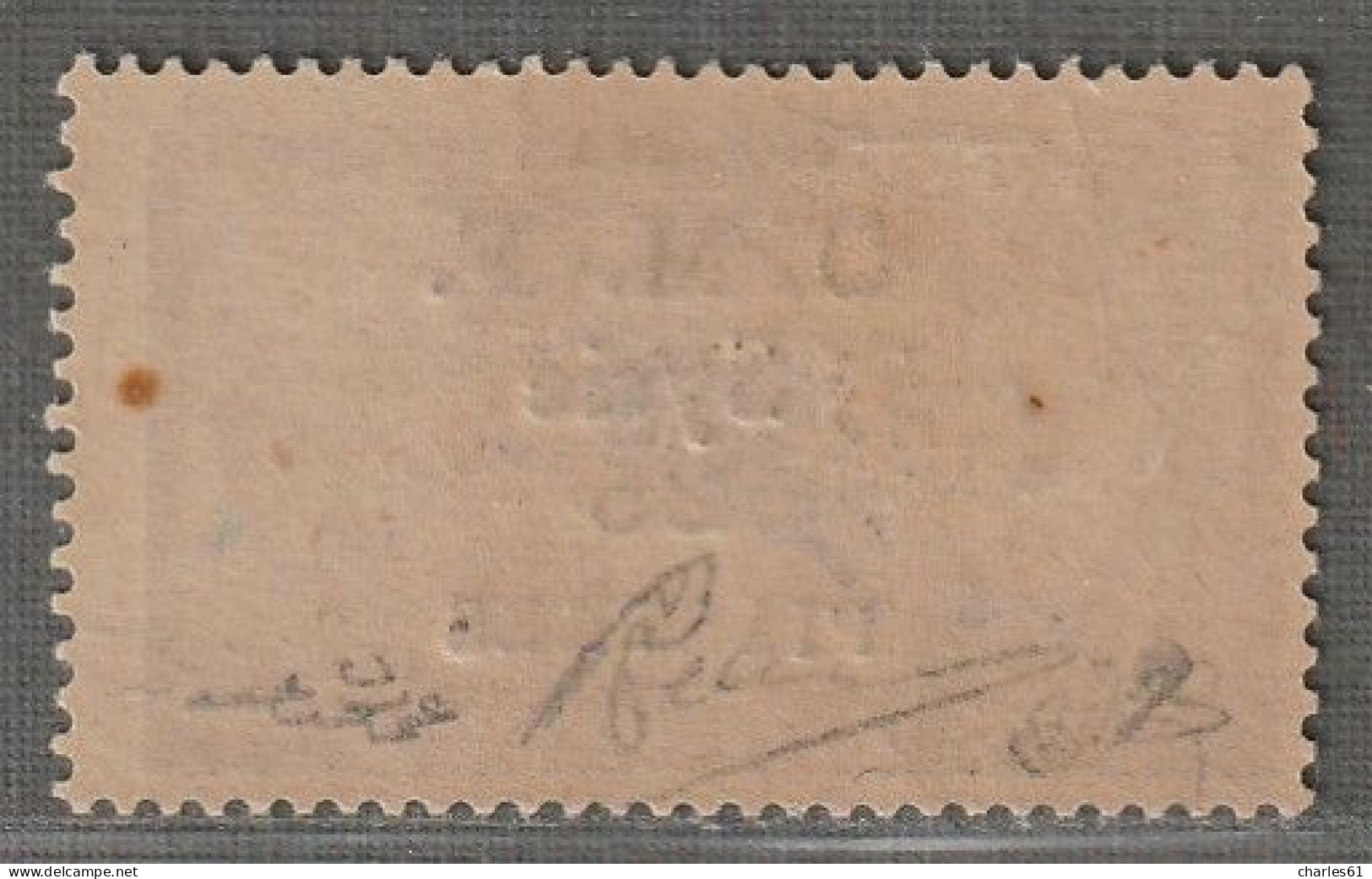 SYRIE - N°54 * (1920) 25pi Sur 50c : Fleuron Noir - Signé - - Unused Stamps