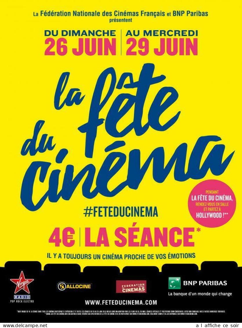 Affiche Cinéma Orginale Film LA FÊTE DU CINÉMA 2016 120x160cm - Manifesti & Poster