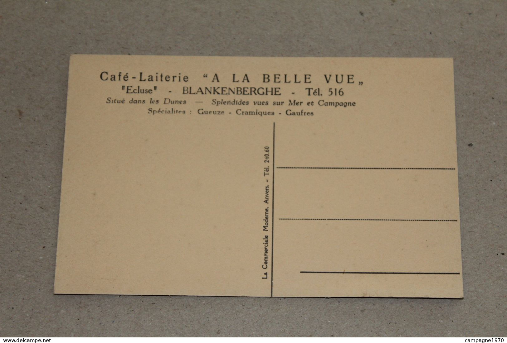 BELLE CPA !! BLANKENBERGE - ECLUSE - CAFE LAITERIE " A LA BELLE VUE " - ZICHT 1 - Blankenberge
