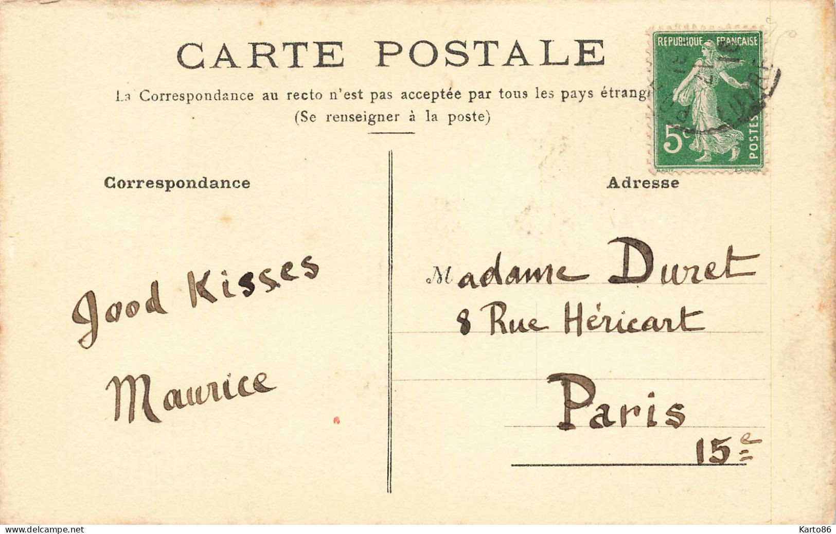 Stamps * CPA à Système De Collage De Timbres ! * Maison Dans Un Médaillon & Fleurs - Briefmarken (Abbildungen)