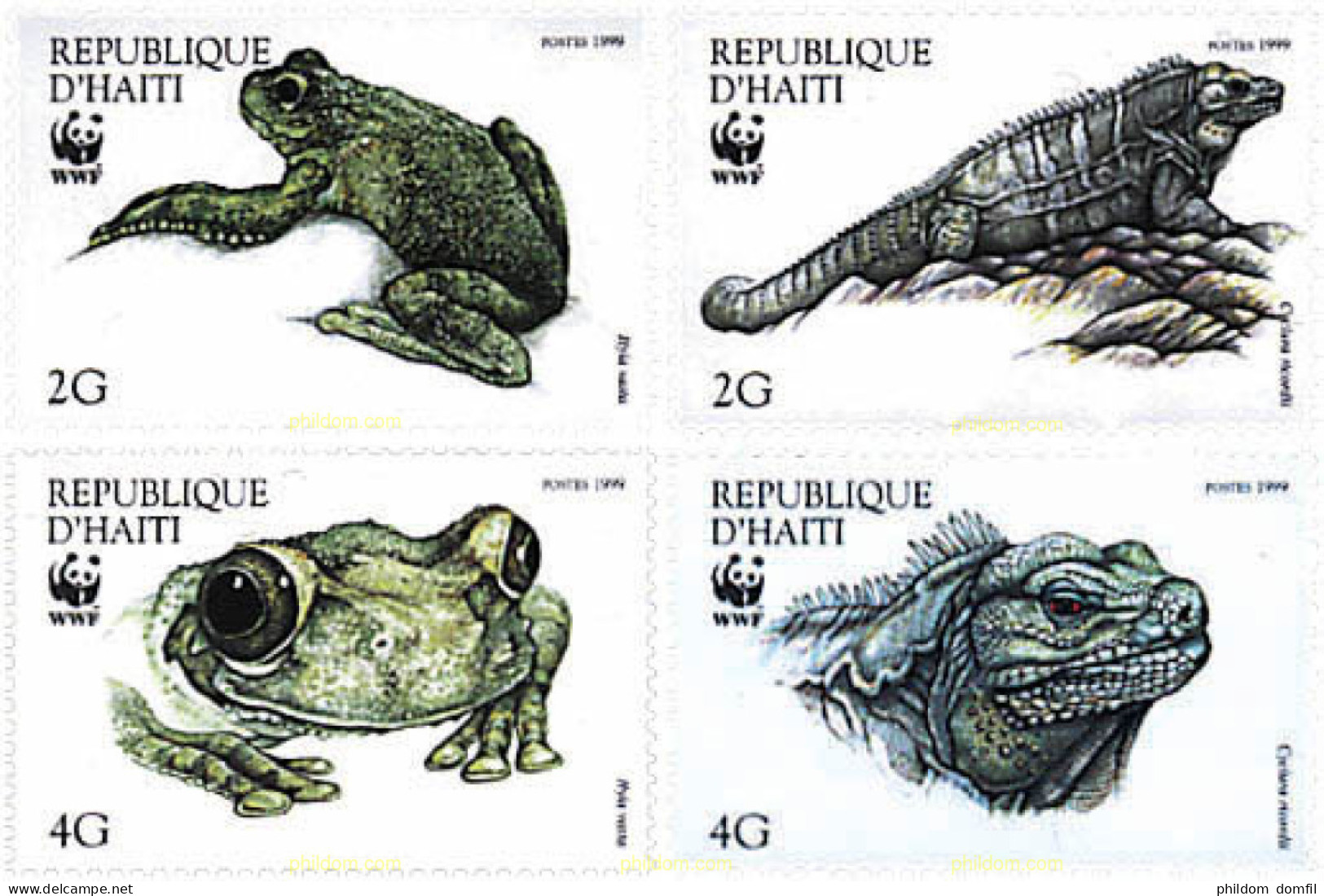 74338 MNH HAITI 1999 RANA ARBORICOLA DE HAITI, IGUANA DE RICORD - Haïti