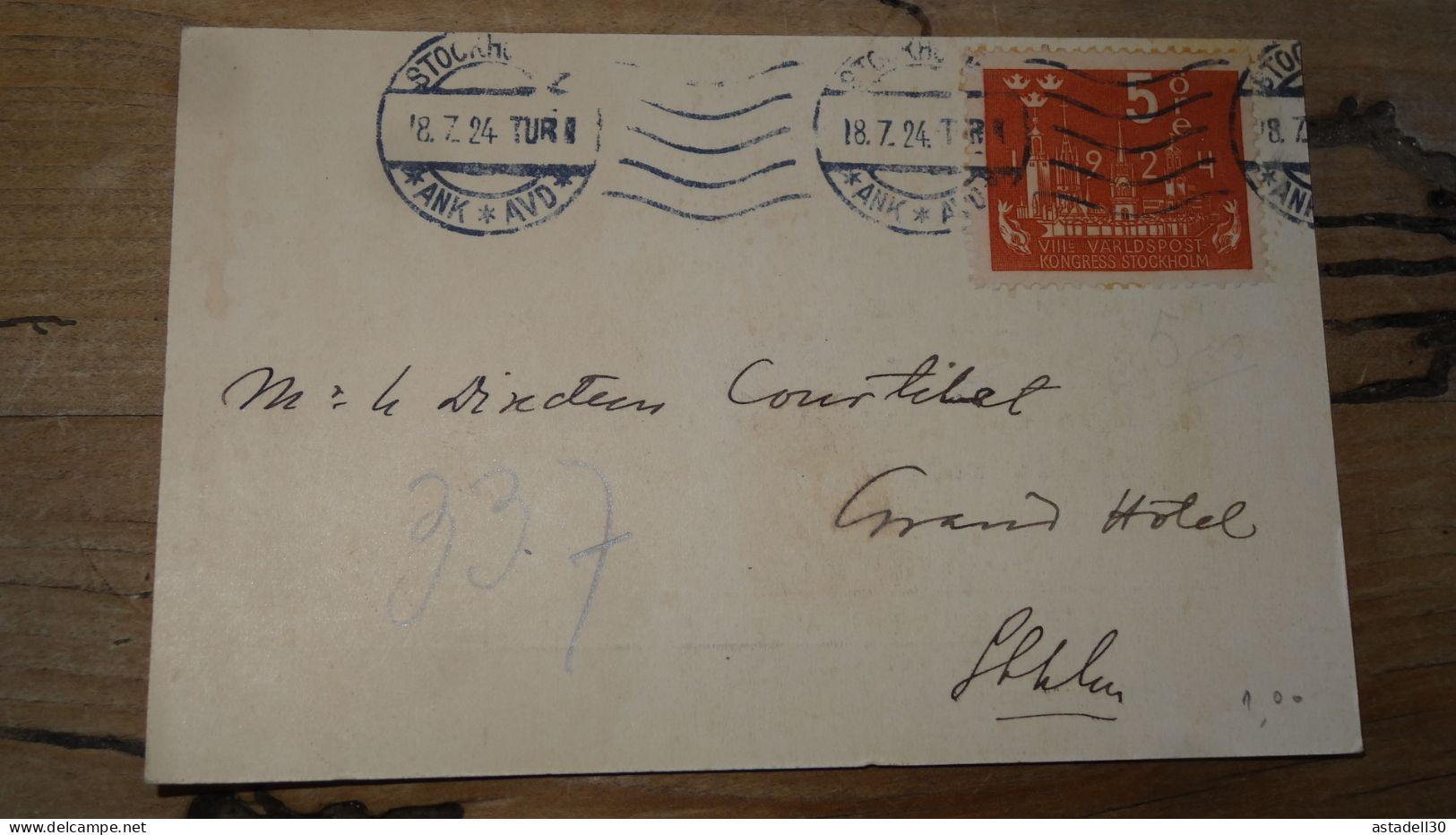 Carte Postale Commerciale, SWEDEN, Stockholm 1924  ............ Boite1 .............. 240424-288 - Covers & Documents