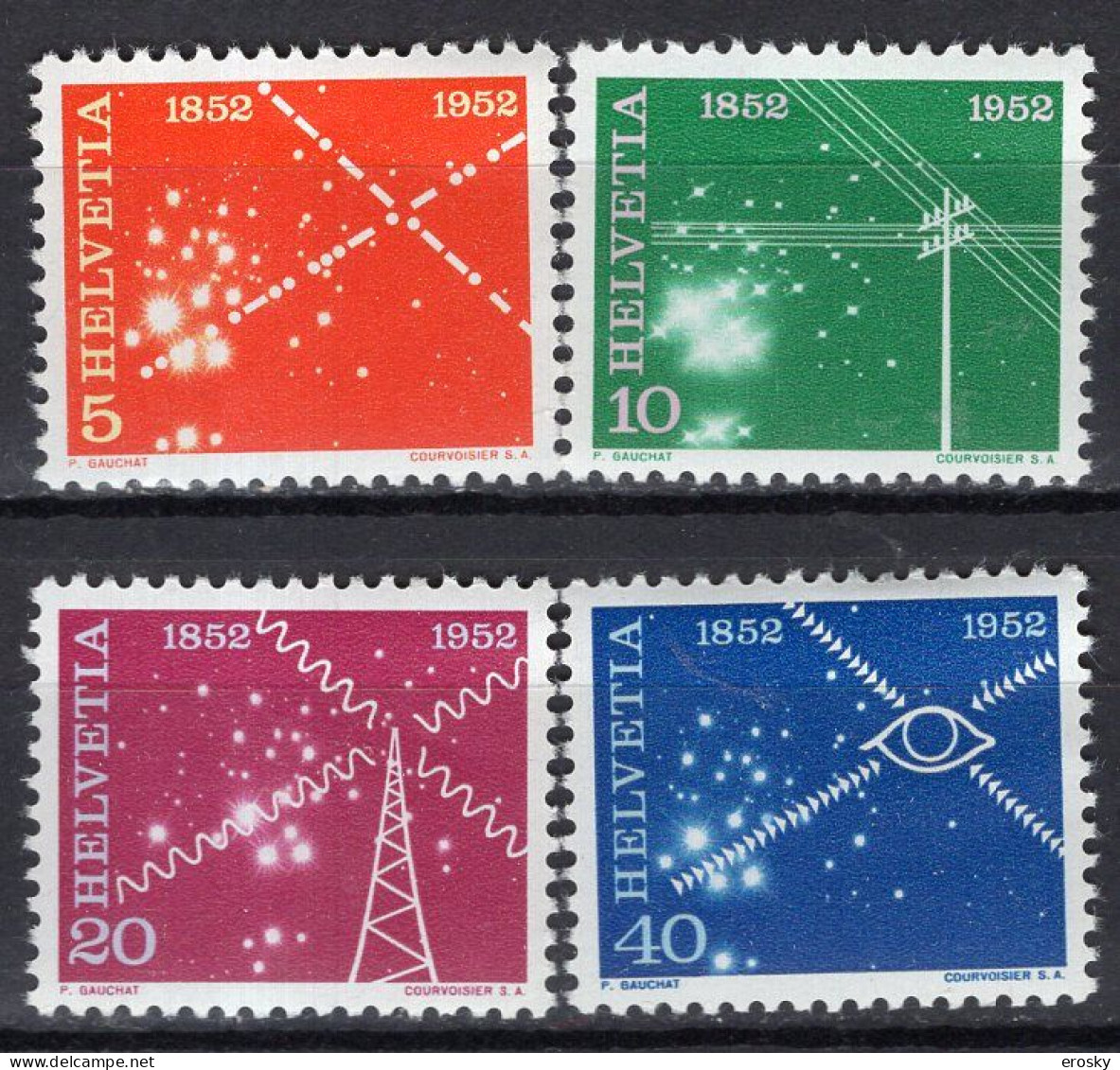 T3412 - SUISSE SWITZERLAND Yv N°517/20 ** Telecommunications - Unused Stamps