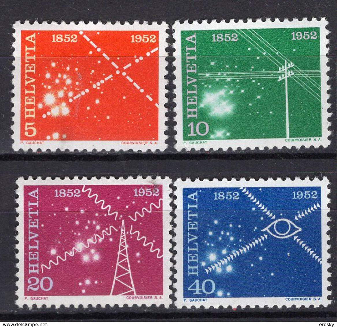 T3413 - SUISSE SWITZERLAND Yv N°517/20 ** Telecommunications - Unused Stamps