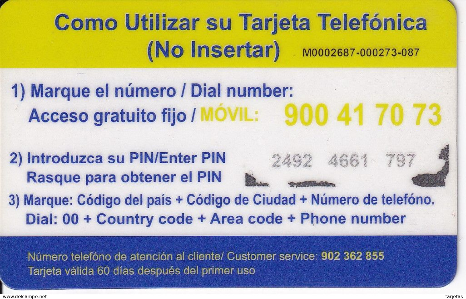 TARJETA DE ESPAÑA DE PREPAGO DE TELEFONICA TELECARD - Telefonica