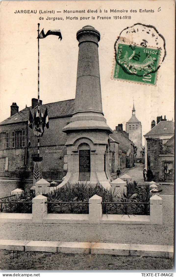 45 JARGEAU -- Monument Aux Morts De La Grande Guerre. - Jargeau