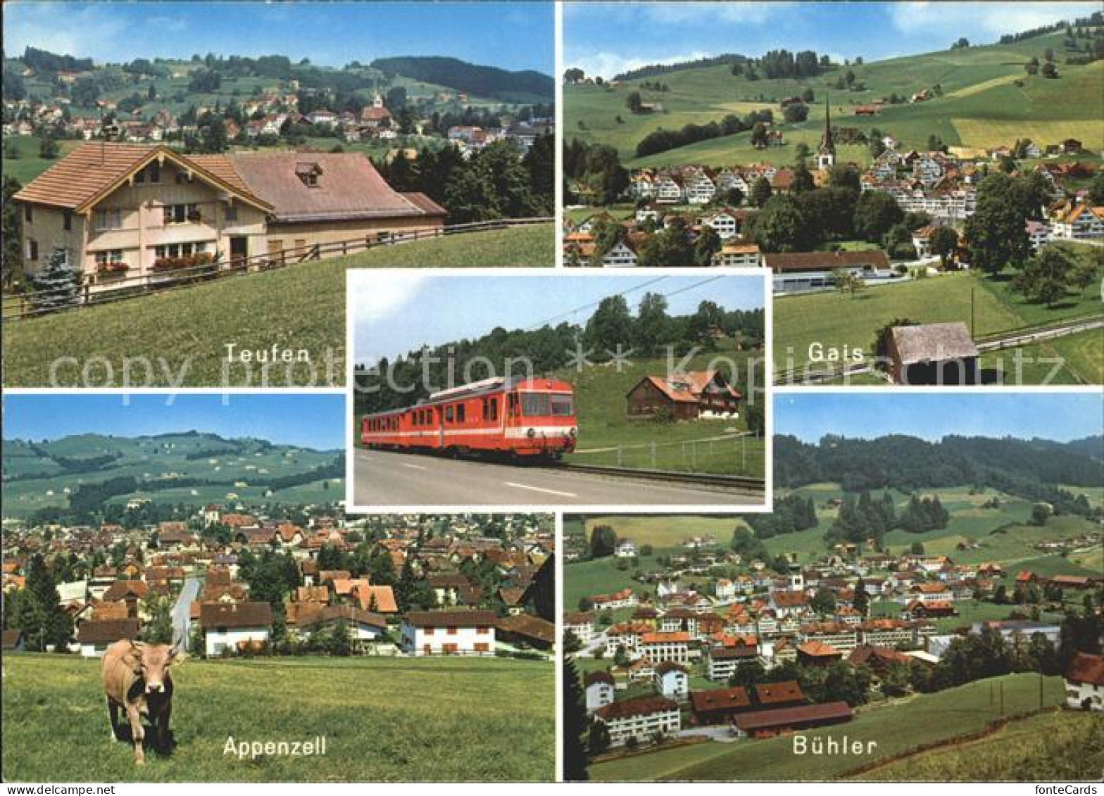 11852078 Appenzell IR Eisenbahn Buehler Gais Teufen Kuehe Appenzell - Autres & Non Classés