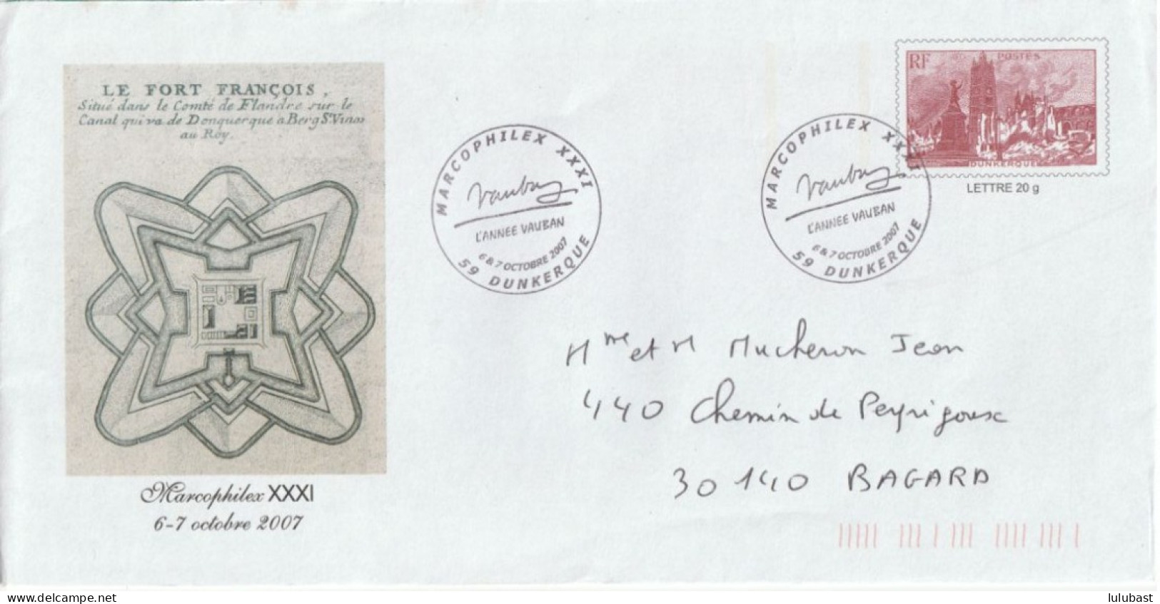 59 Dunkerque : T. à D. MARCOPHILEX XXXI / Entier Dunkerque Illustré Du Fort Vauban; - Commemorative Postmarks