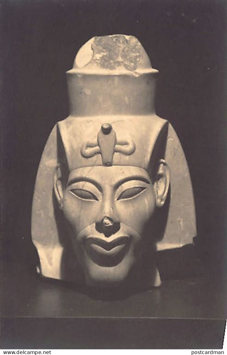 Egypt - CAIRO - The Museum Of Egyptian Antiquities - Head Of Granulated Yellowish-white Limestone - REAL PHOTO Publ. Pho - Musées