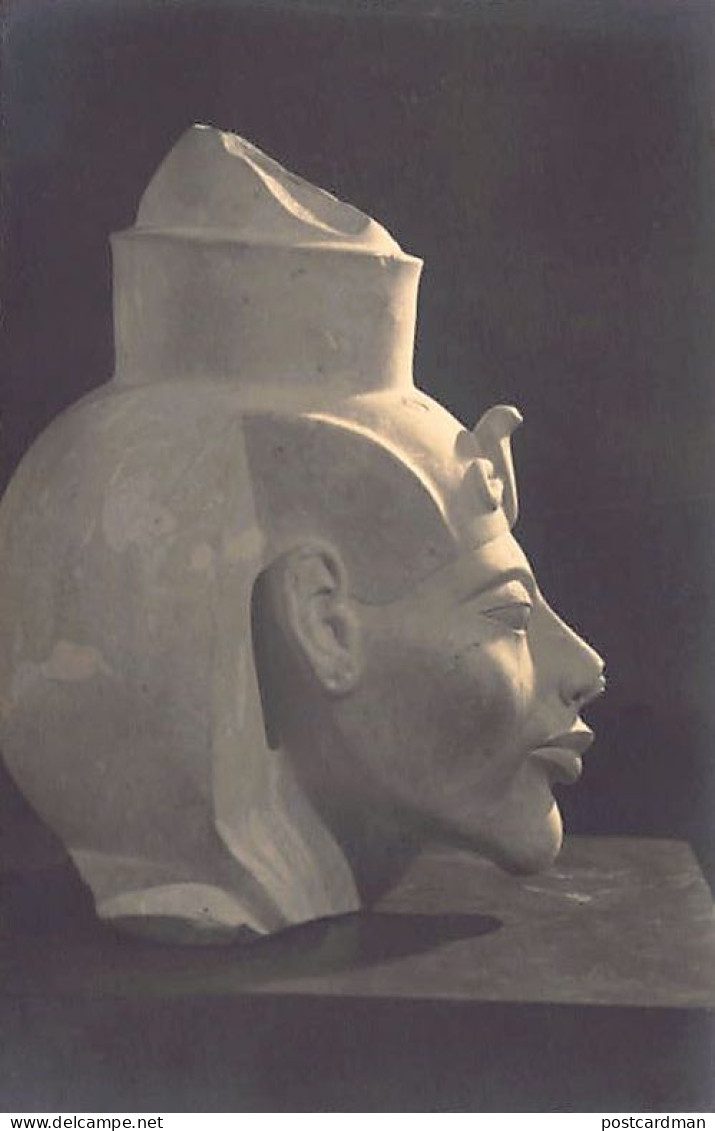 Egypt - CAIRO - The Museum Of Egyptian Antiquities - Head Of Granulated Yellowish-white Limestone - REAL PHOTO Publ. Pho - Museos