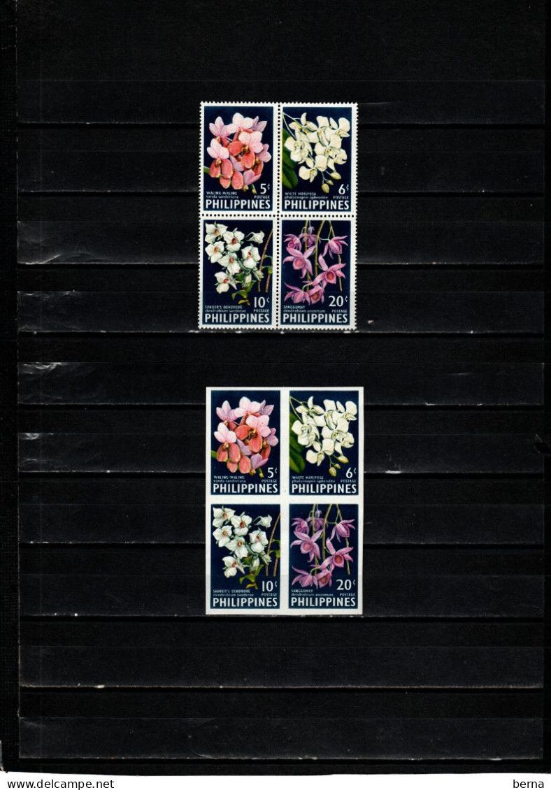 SERIE FLEURS PHILIPPINES 533/536 DENT + IMPERF NEUF SANS CHARNIERE MNH - Andere & Zonder Classificatie