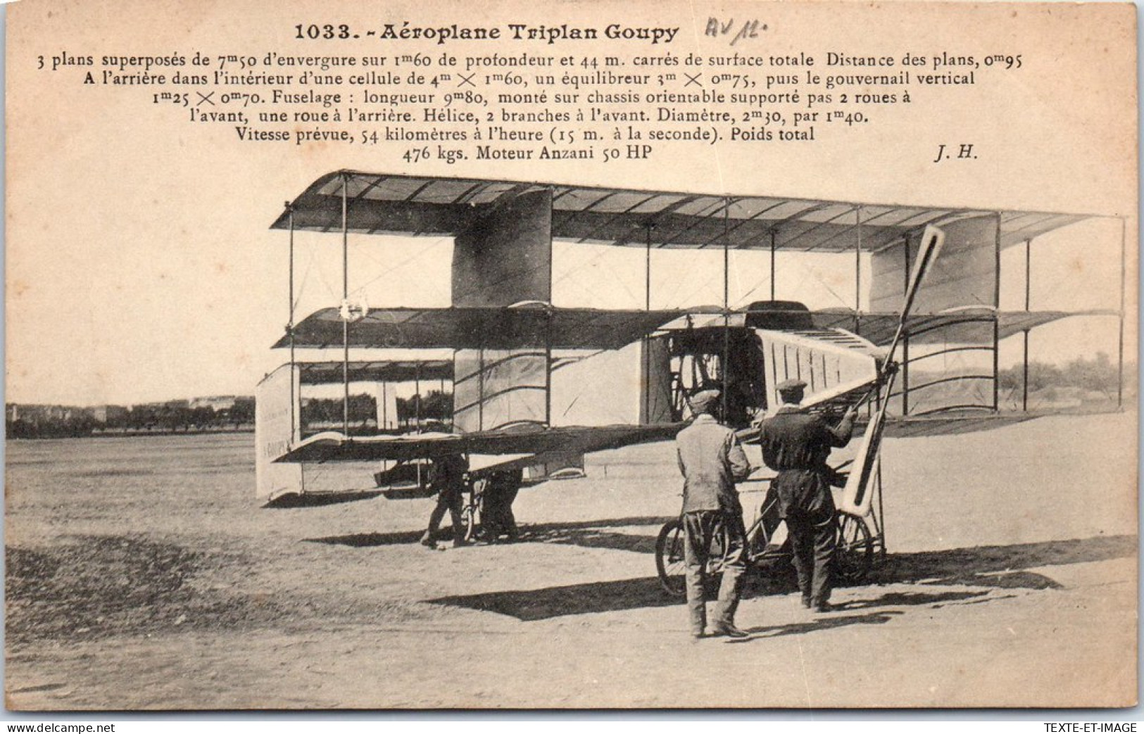 AVIATION - Aeroplane Triplan Goupy. - Other & Unclassified