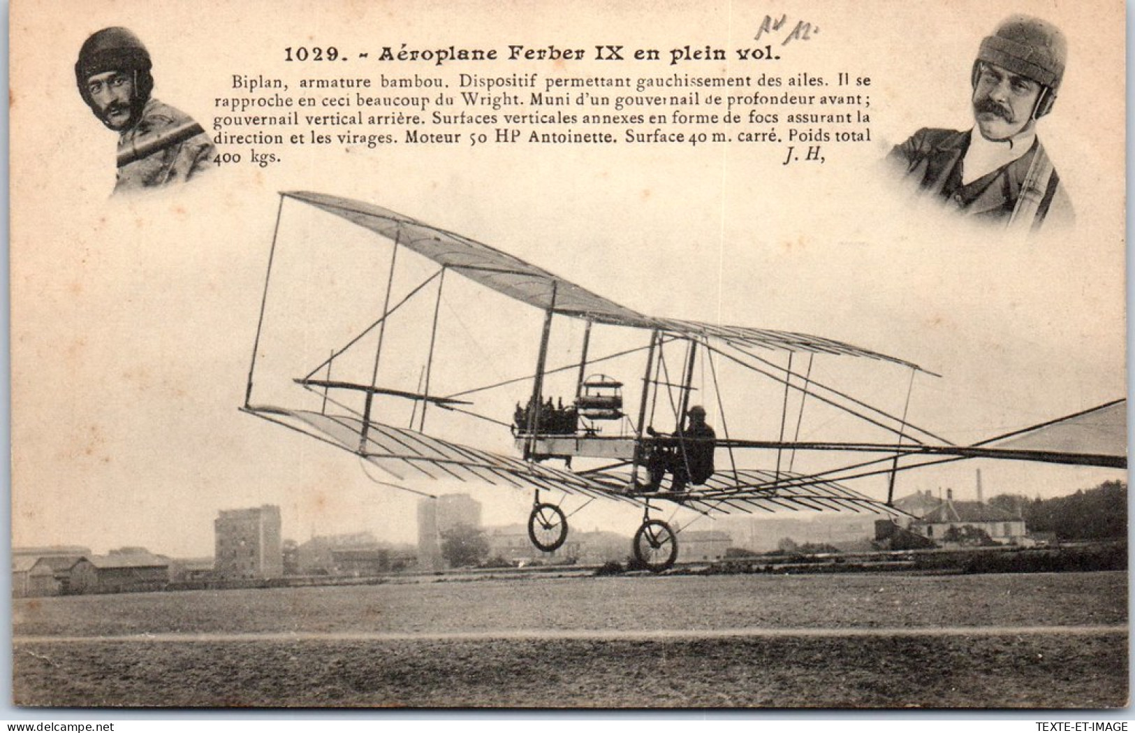 AVIATION - Aeroplane Ferber IX En Plein Vol. - Sonstige & Ohne Zuordnung
