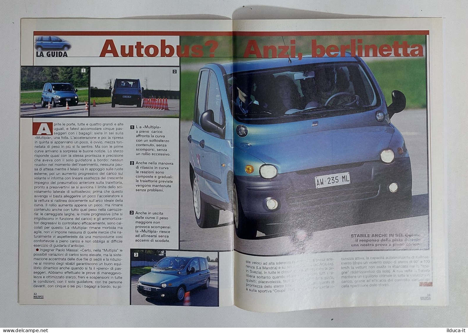 69885 Depliant Auto Quattroruote - FIAT Multipla - 1998 - Voitures
