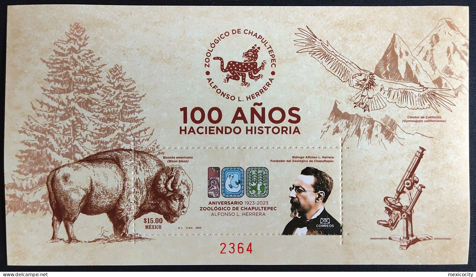 MEXICO 2023 CHAP. ZOO Anniv. LTD. DIAMANTÉ BLOC COLLECTORS Mint NH Unm., Rare, Few Offered To Sell - Mexiko