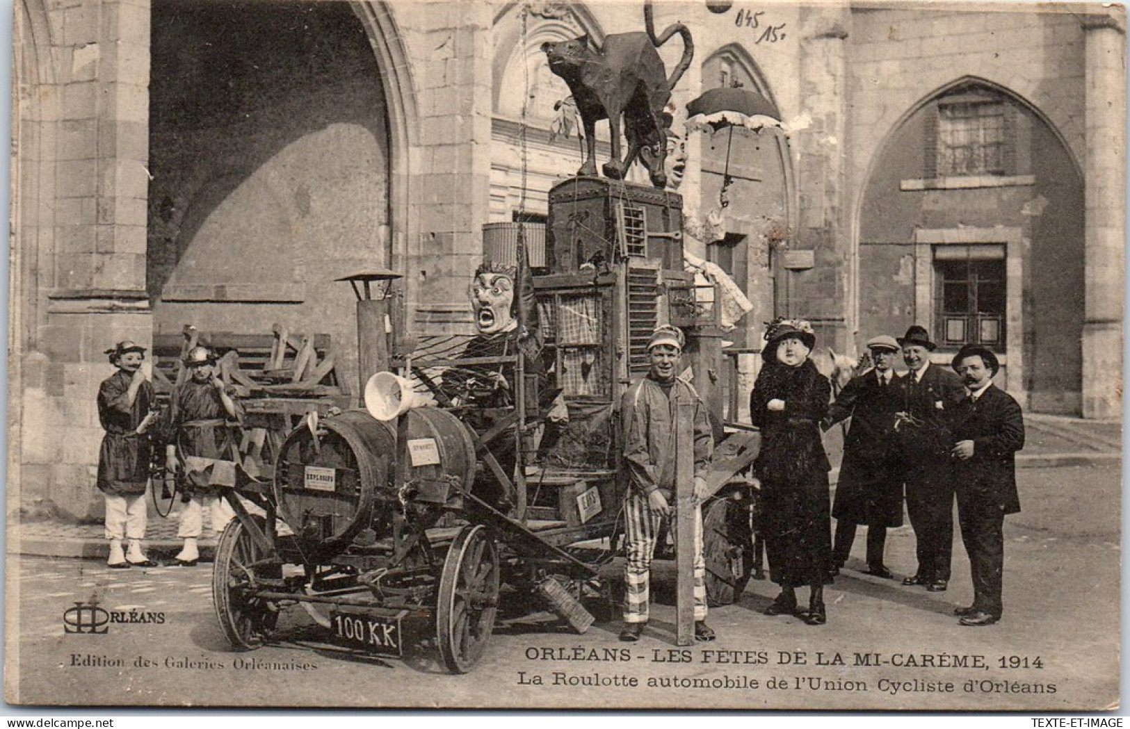 45 ORLEANS - Fete De La Mi-careme 1914, Roulotte De L'union Cycliste. - Orleans