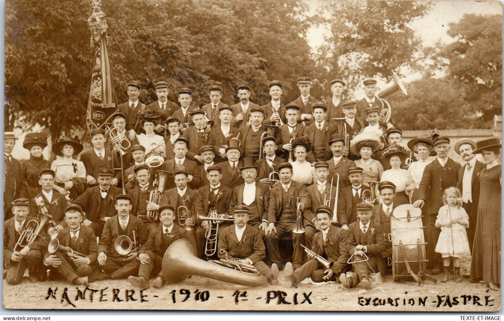 92 NANTERRE - CARTE PHOTO - La Fanfare De 1910, 1er Prix  - Nanterre