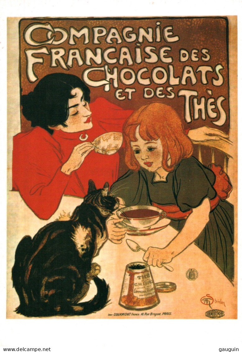 CPM - AFFICHE Publicitaire - Cie Des CHOCOLATS & THÉS (Chat) - Illustration STEINLEN ... Edition Taschen (format 16x11) - Publicité