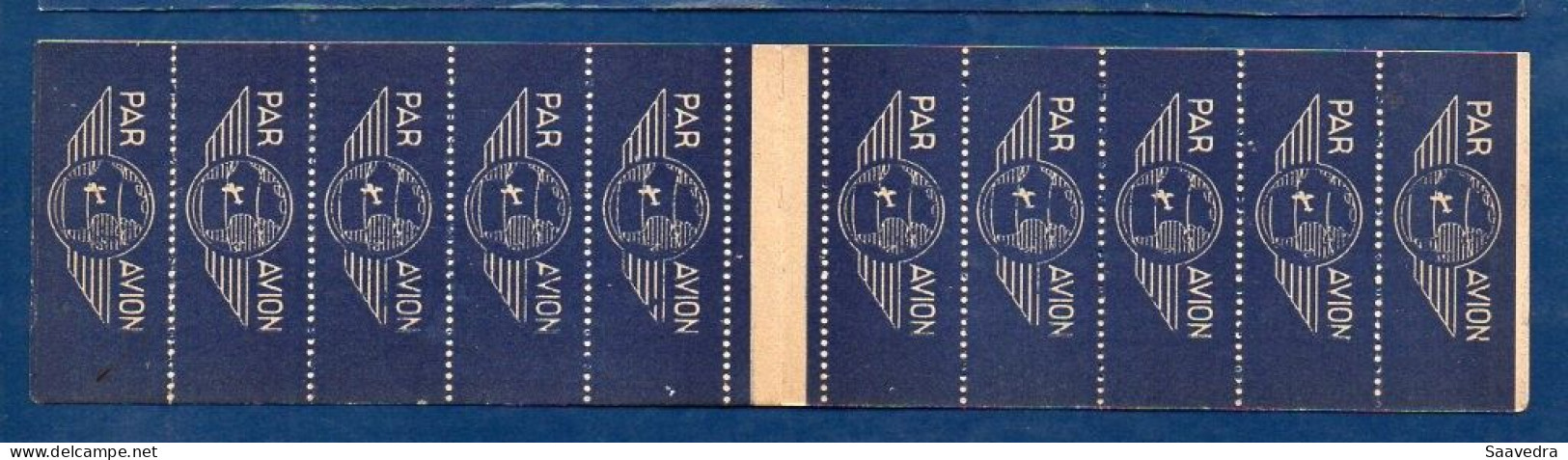 AIR FRANCE Complete Carnet, April 1936, With 10 Labels  (081) - Aéreo