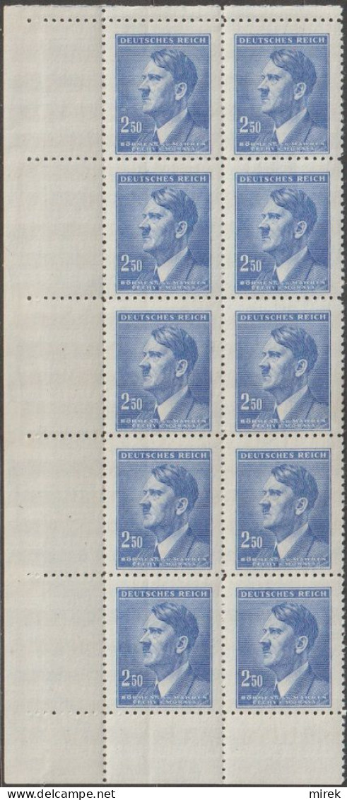 051a/ Pof. 90, Left Corner 10-block - Unused Stamps