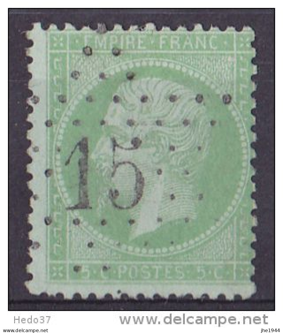 France N° 35 Napoléon III 5 C Vert Pâle S. Bleu - 1863-1870 Napoléon III Con Laureles