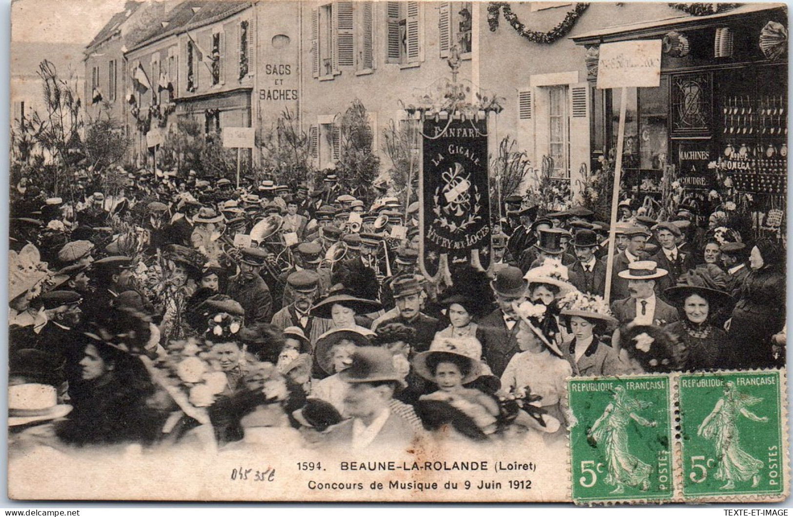 45 BEAUNE LA ROLANDE - Concours De Musique 1912 - Beaune-la-Rolande