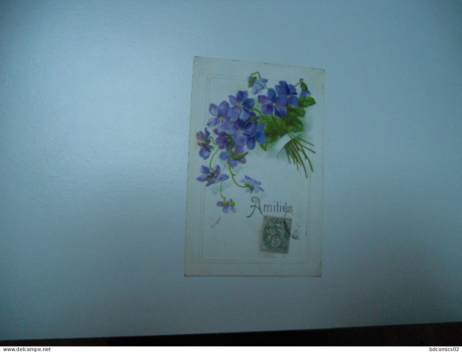 CARTE ANCIENNE EN COULEUR Amitiés - Bouquet De Fleurs Violette En Relief 1907 ///TBE - Other & Unclassified