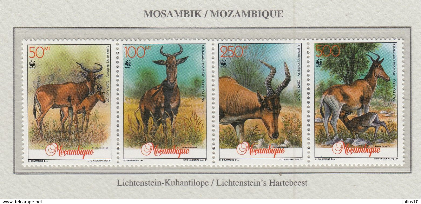 MOZAMBIQUE 1991 WWF  Mi 1231-1234 MNH(**) Fauna 791 - Ungebraucht