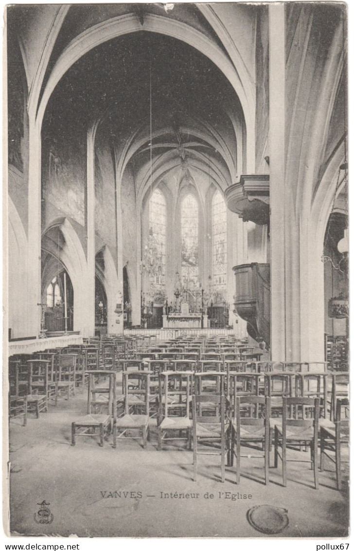 CPA DE VANVES  (HAUTS DE SEINE)  INTÉRIEUR DE L'ÉGLISE - Vanves