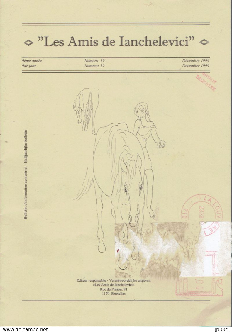 Ancien Numéro De La Revue "Les Amis De Ianchelevici", Décembre 1999 (La Louvière) - Arte