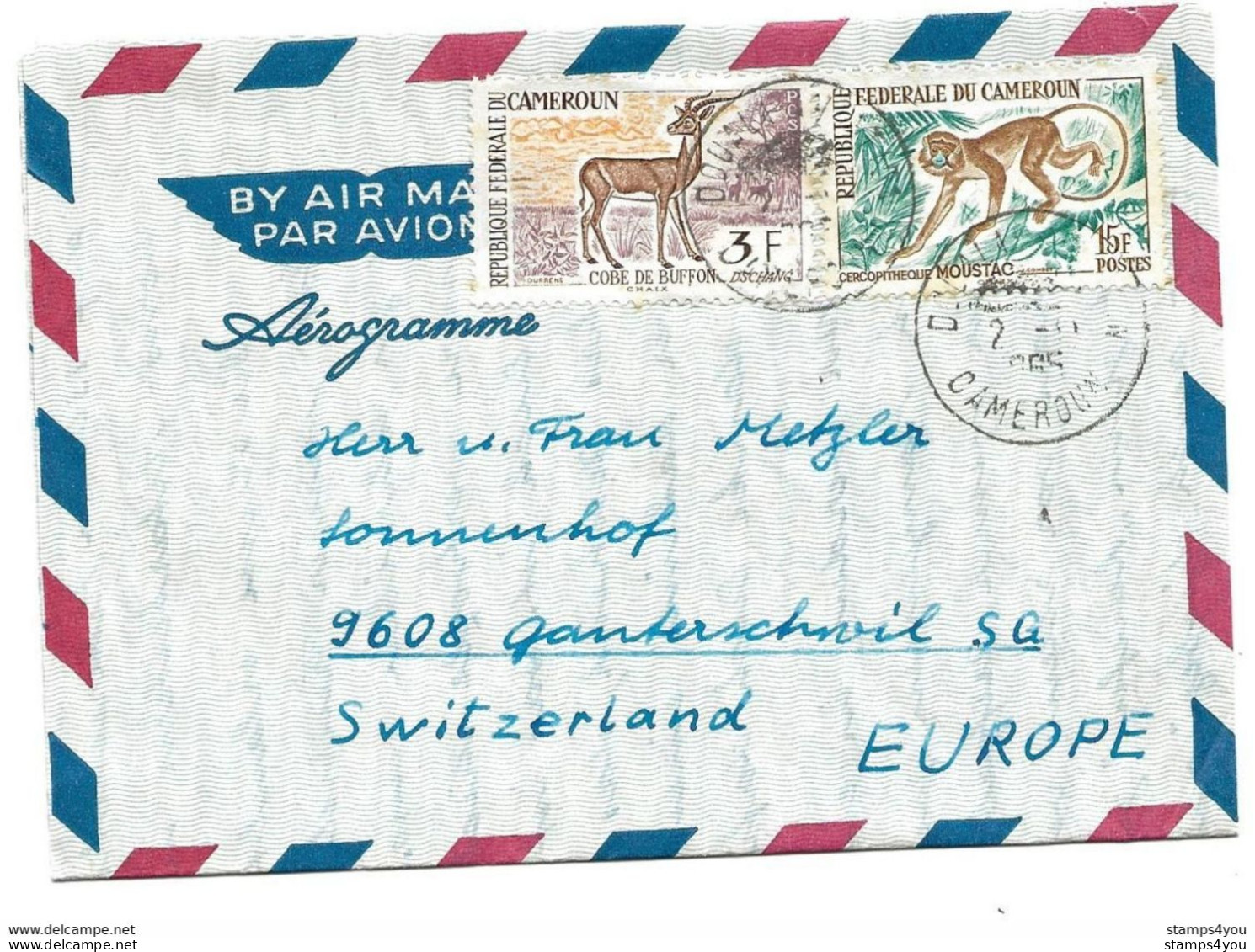 62 - 57 - Enveloppe Envoyée De Douala / Cameroun En Suisse 1965 - Kamerun (1960-...)