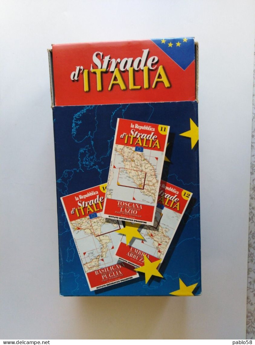 Strade D'Italia-La Repubblica/De Agostini, Completa 23 CARTE Stradali+cofanetto - Strassenkarten