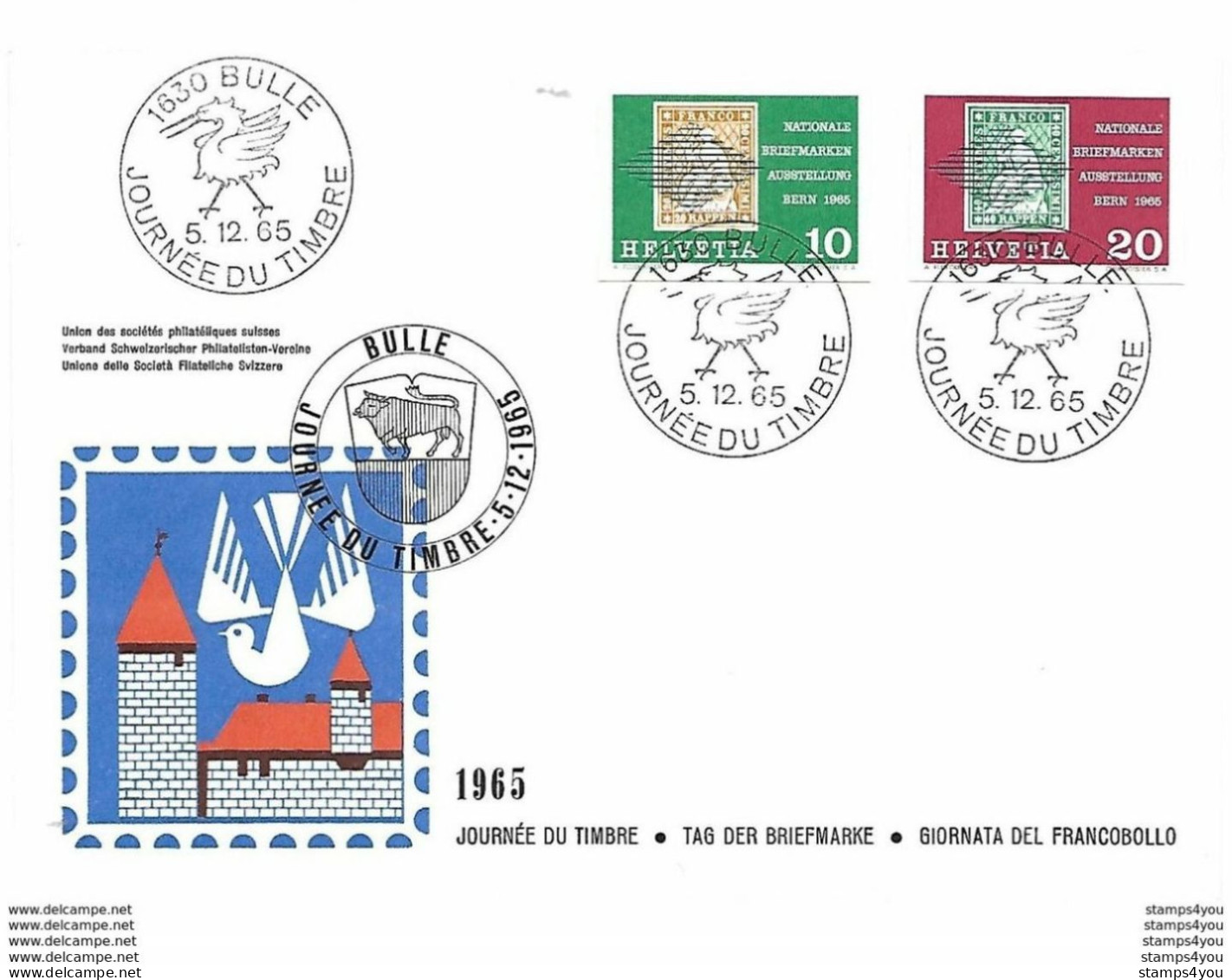 166 - 69 - Enveloppe Avec Oblit Spéciale "Journée Du Timbre 1965" - Marcophilie