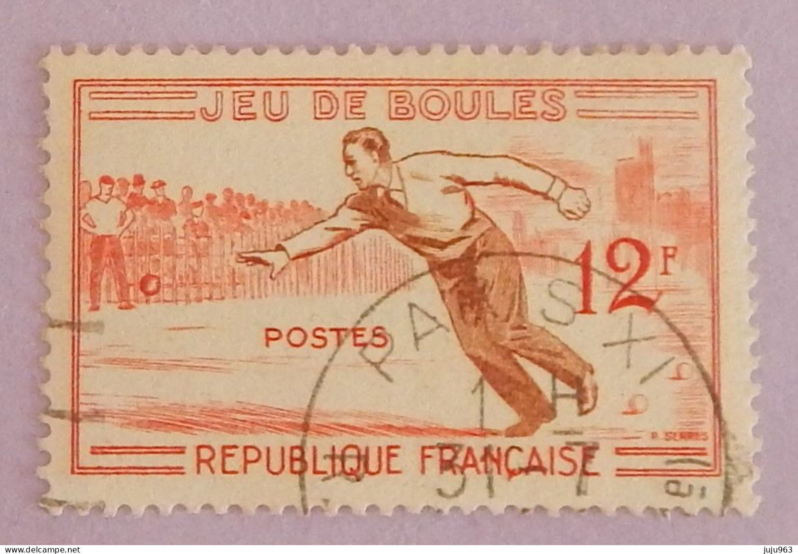 FRANCE YT 1161 CACHET ROND "JEU DE BOULES" ANNÉE 1958 - Used Stamps