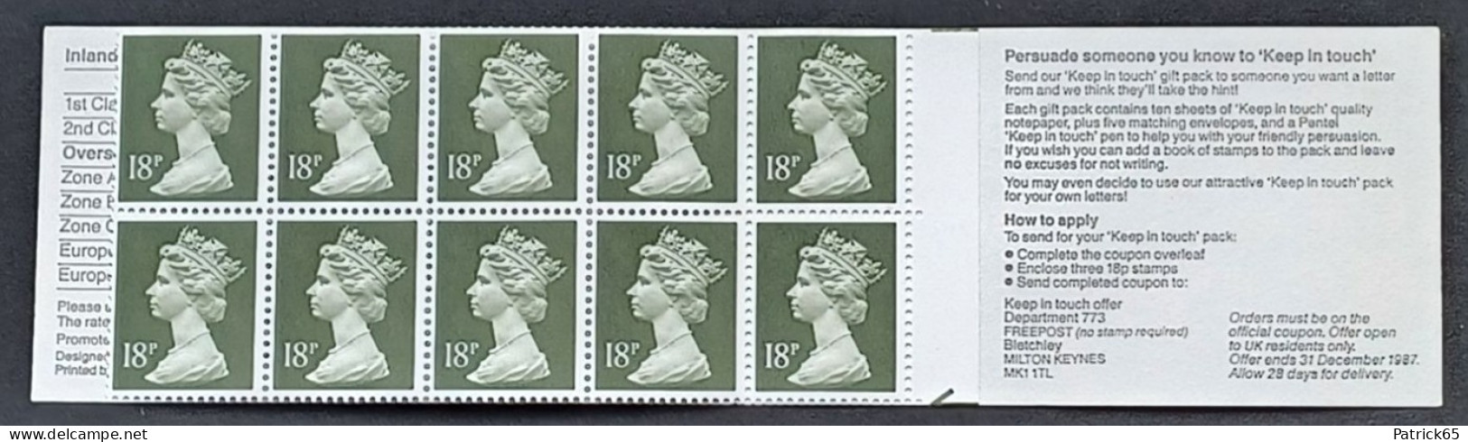 Groot Brittannie 1987 Sg.FU2A - MNH - Markenheftchen