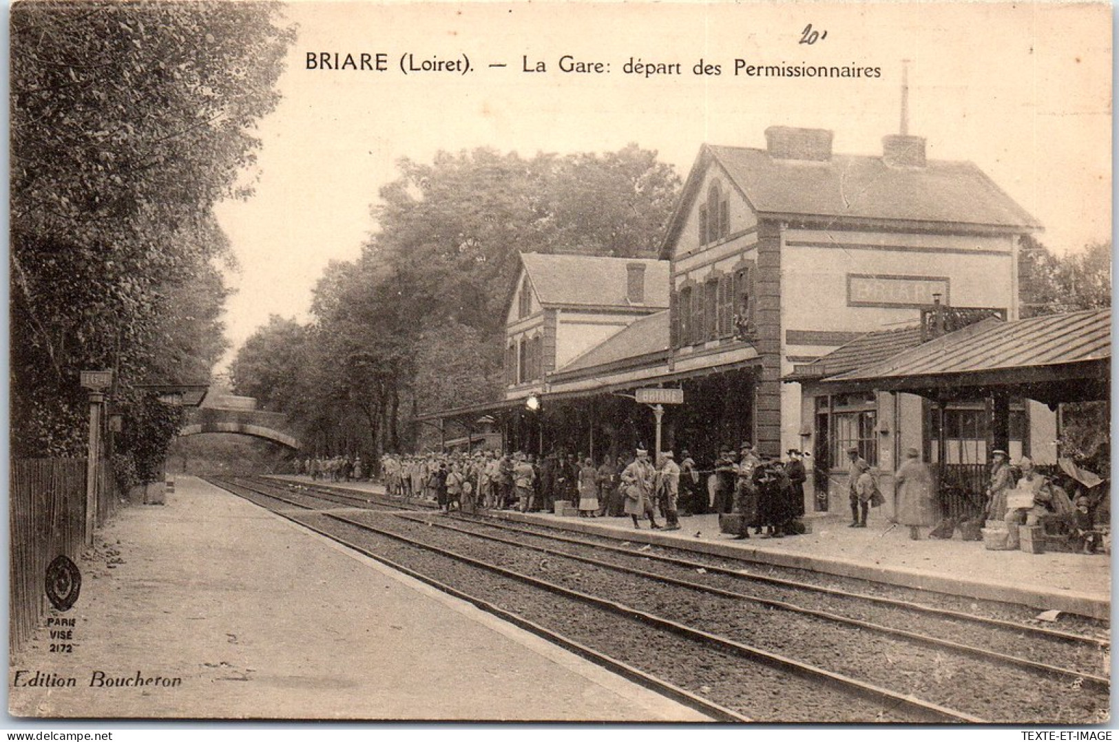 45 BRIARE - La Gare, Depart Des Permissionnaires  - Briare