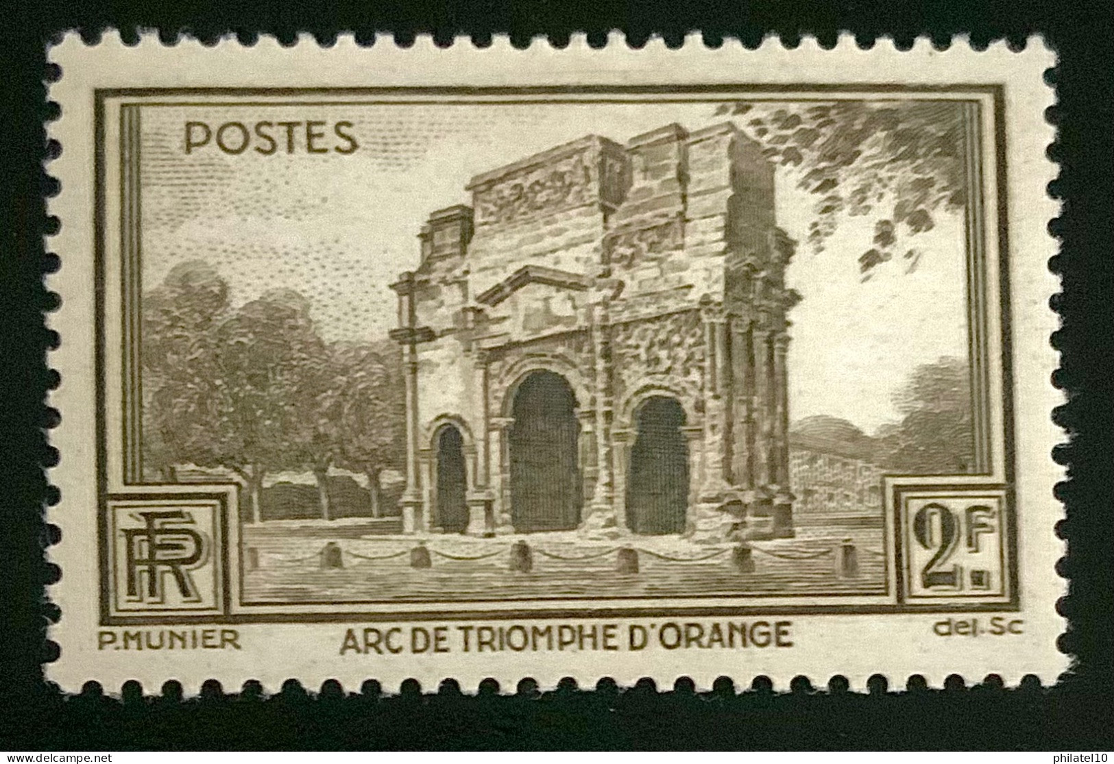 1938 FRANCE N 389 ARC DE TRIOMPHE D’ORANGE - NEUF* - Nuovi