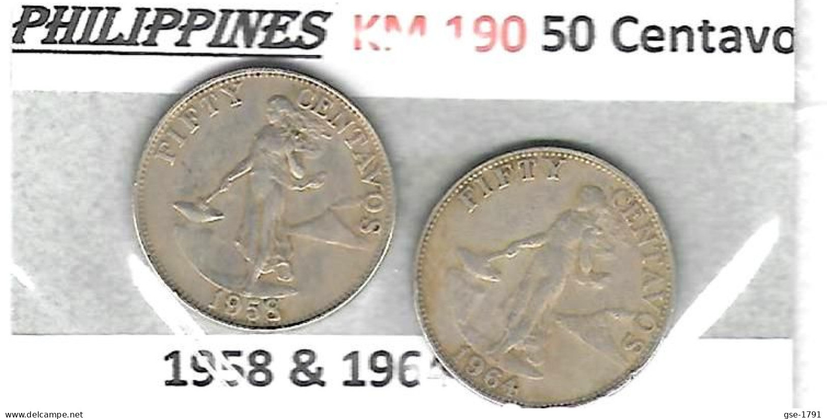 PHILIPPINES Républic Décimal, Petites Monnaies, Femme, 50 Centavos  KM  190 - Filipinas