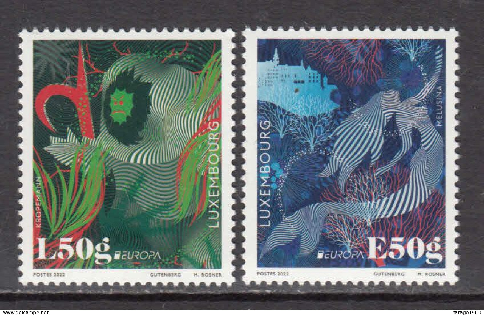 2022 Luxembourg Myths Legends Stories Europa Complete Set Of 2  MNH - Unused Stamps
