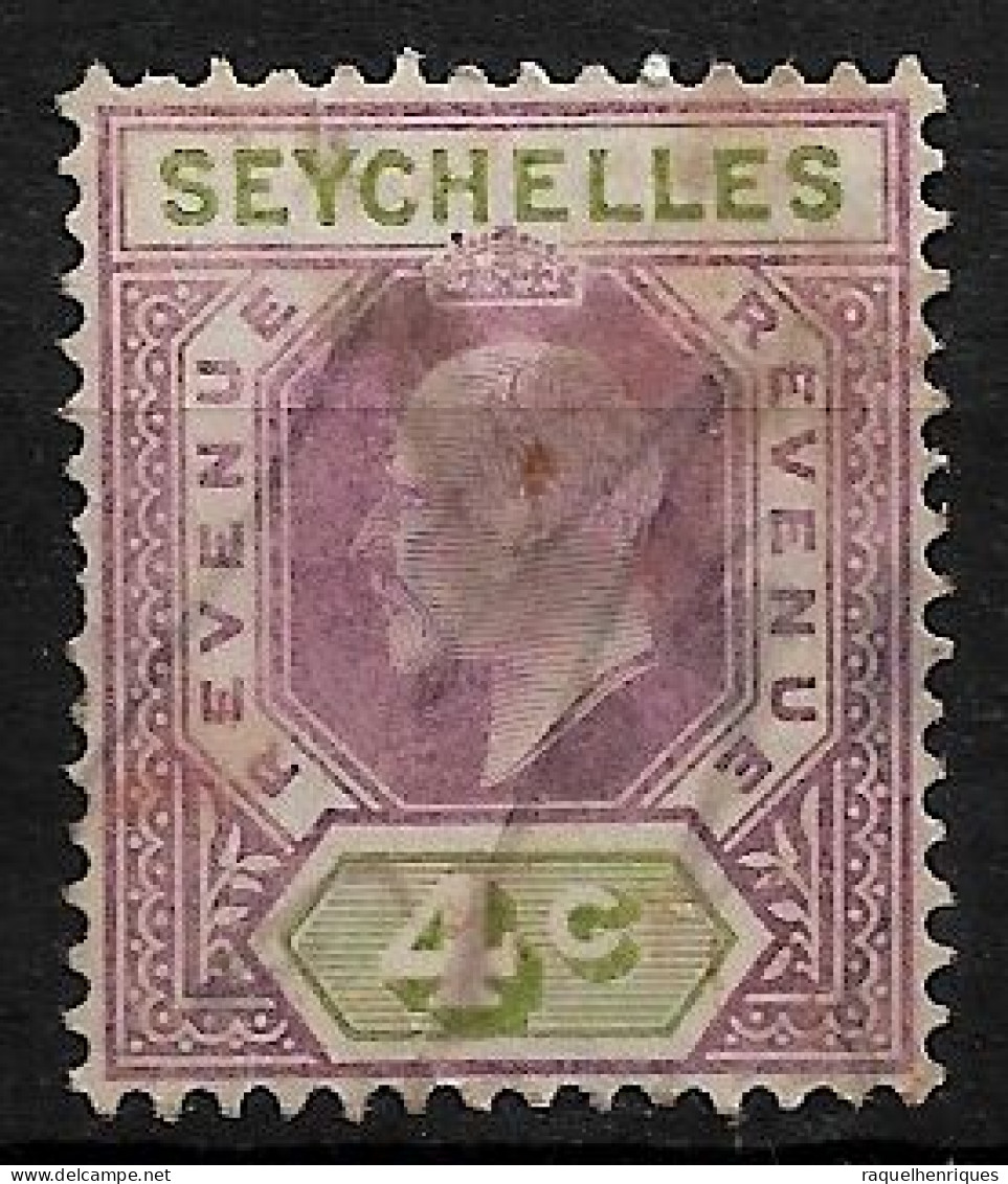 SEYCHELLES Revenue-Revenue STAMP King Edward VII USED (NP#97-P23-L3) - Seychelles (...-1976)
