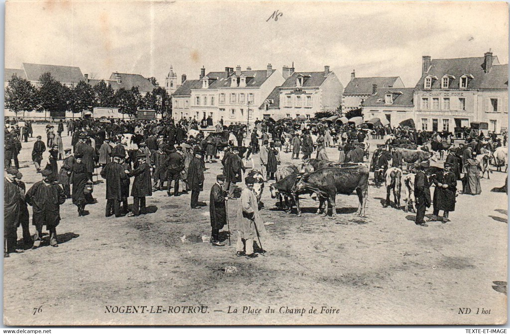 28 NOGENT LE ROTROU -la Place Du Champ De Foire, Le Marche  - Nogent Le Rotrou