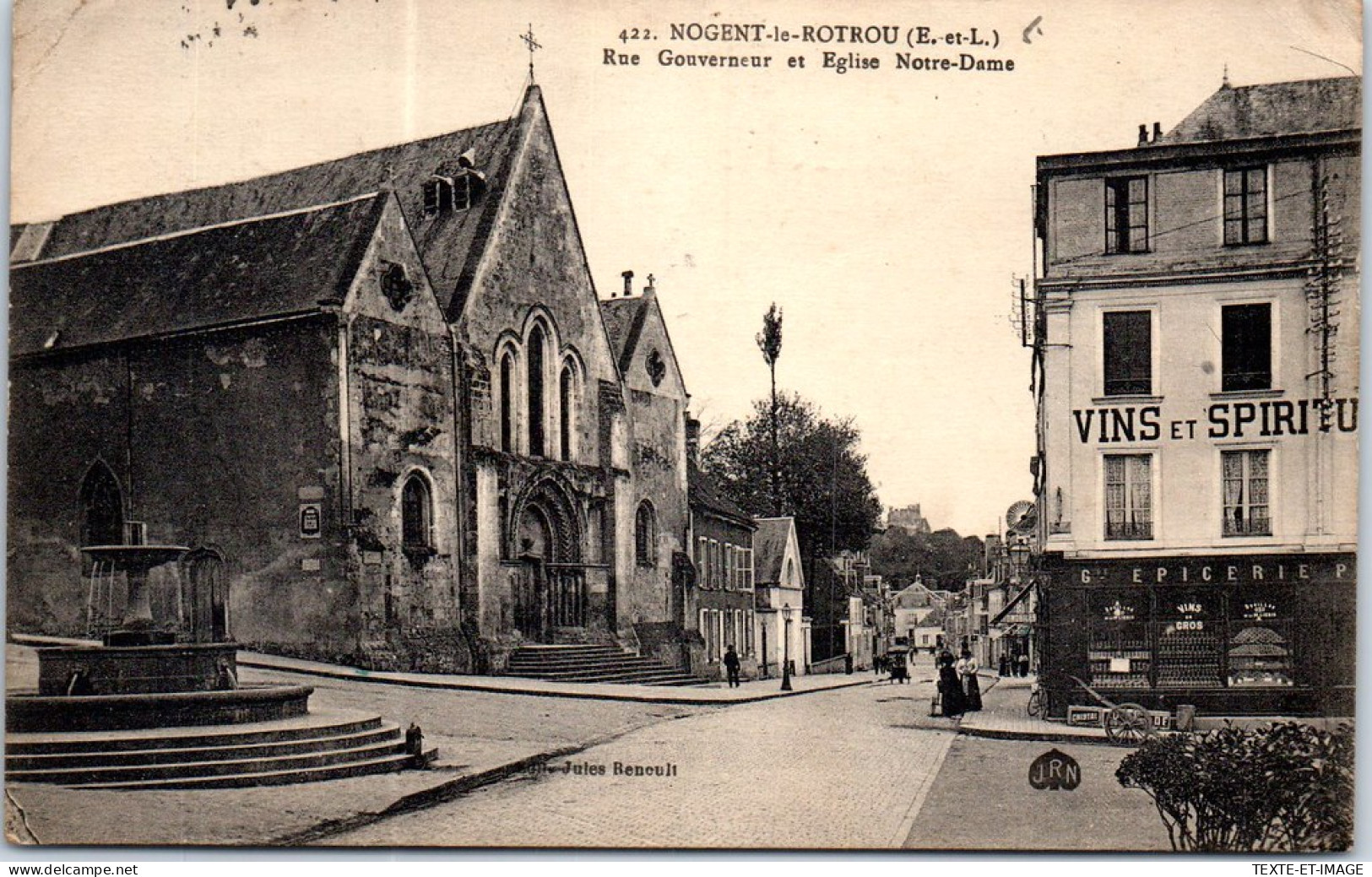 28 NOGENT LE ROTROU - Rue Gouverneur E Eglise Notre Dame. - Nogent Le Rotrou