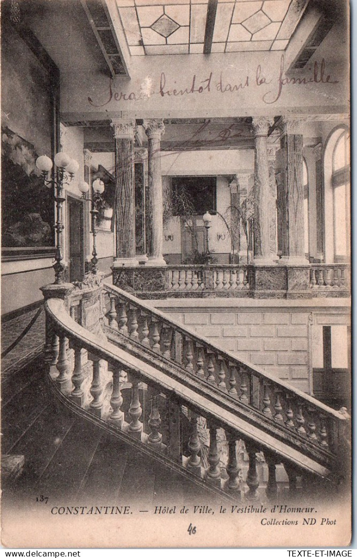 ALGERIE - CONSTANTINE - Hotel De Ville, Le Vestibule D'honneur. - Constantine