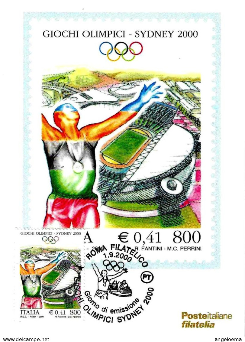 ITALIA ITALY - 2000 ROMA Giochi Olimpici Di SIDNEY Annullo Fdc Su Cartolina PT - 939 - Sommer 2000: Sydney