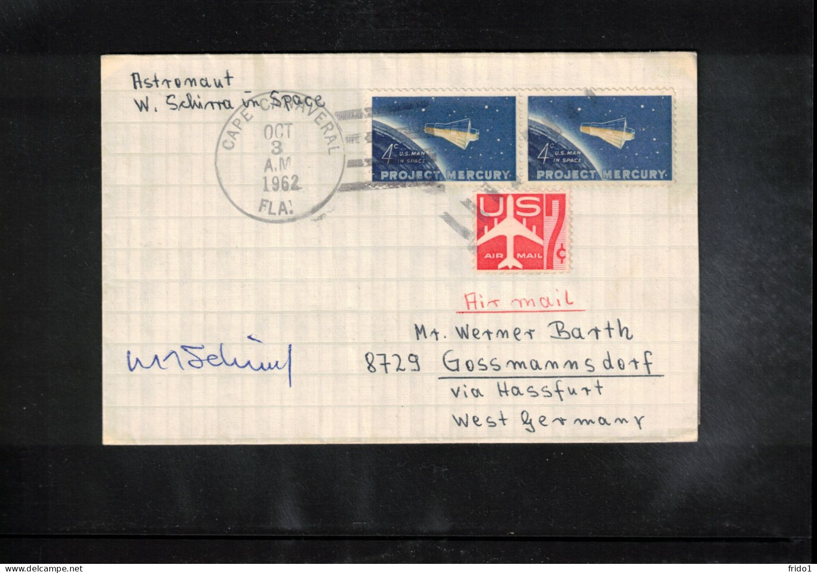 USA  1962 Space /Weltraum Project Mercury - Walter Shirra Interesting Letter With Original Autogramme Of Walter Shirra - United States