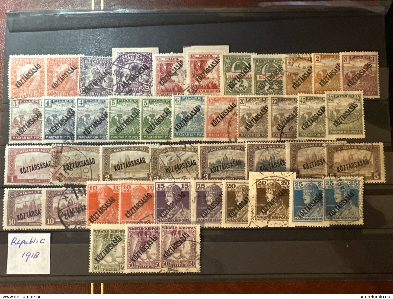 Lot 1918 Overprint KOZTARSASAG MN+ Used - Sonstige & Ohne Zuordnung