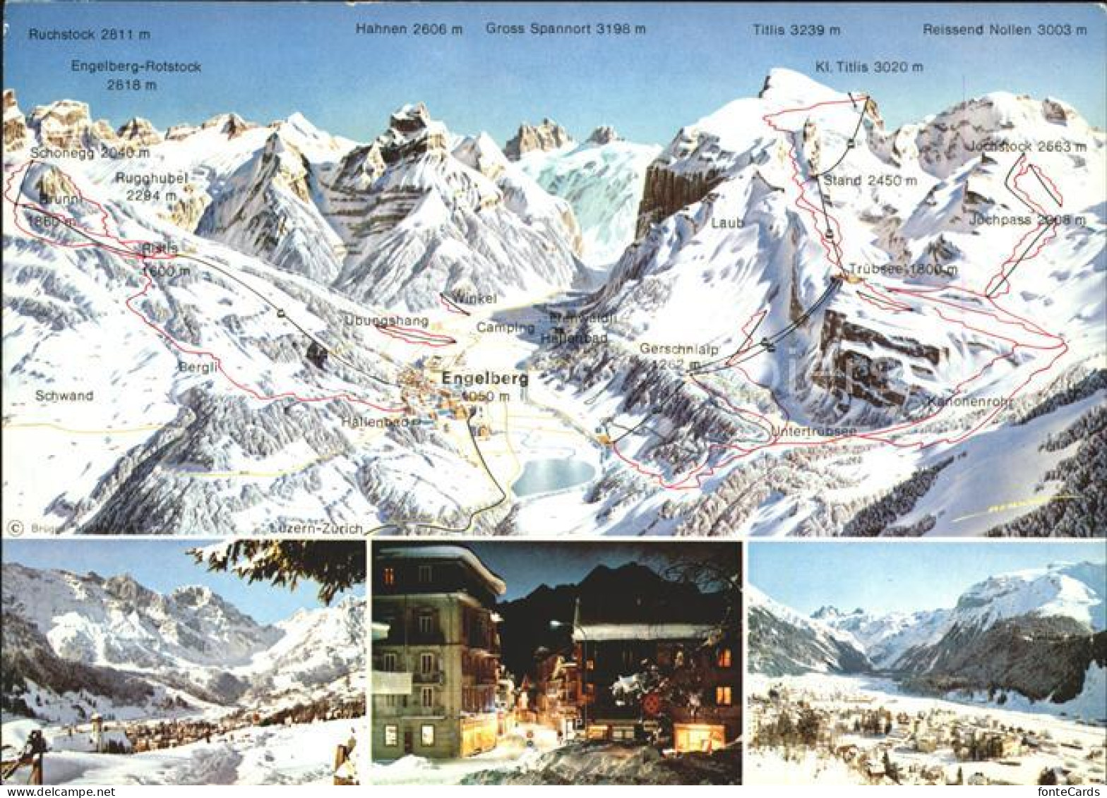 11851401 Engelberg OW Panoramakarte Skigebiet Lifte Engelberg - Autres & Non Classés